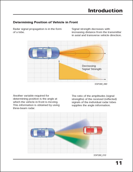 Audi Adaptive Cruise Control in the Audi A8L Design and Operation Technical Service Training Self-Study Program Determining Vehicle Position