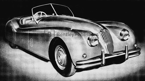 Jaguar XK 140 Open 2 Seater (Roadster) Excerpted from Jaguar XK 140 Driver's Handbook: 1954-1957, page iii.
(BentleyPublishers.com watermark not printed on actual product.)