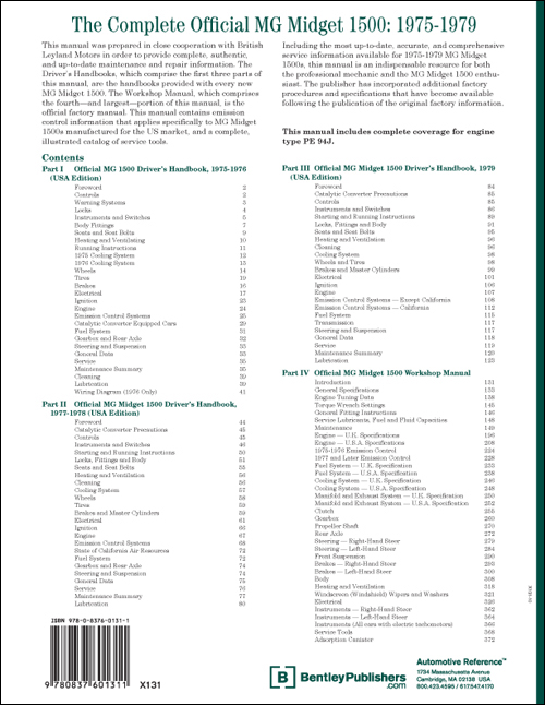 The Complete Official MG Midget 1500: 1975-1979 back cover