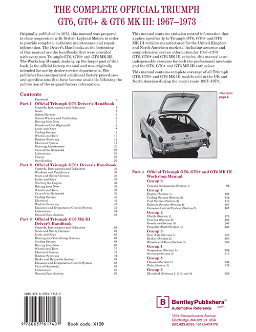 The Complete Official Triumph GT6, GT6+ & GT6 MKK III: 1967-1973 back cover