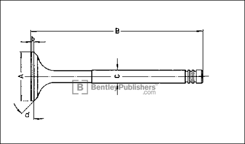 Fig. 10-9. Dimensions for new valves.
Engine
page 24